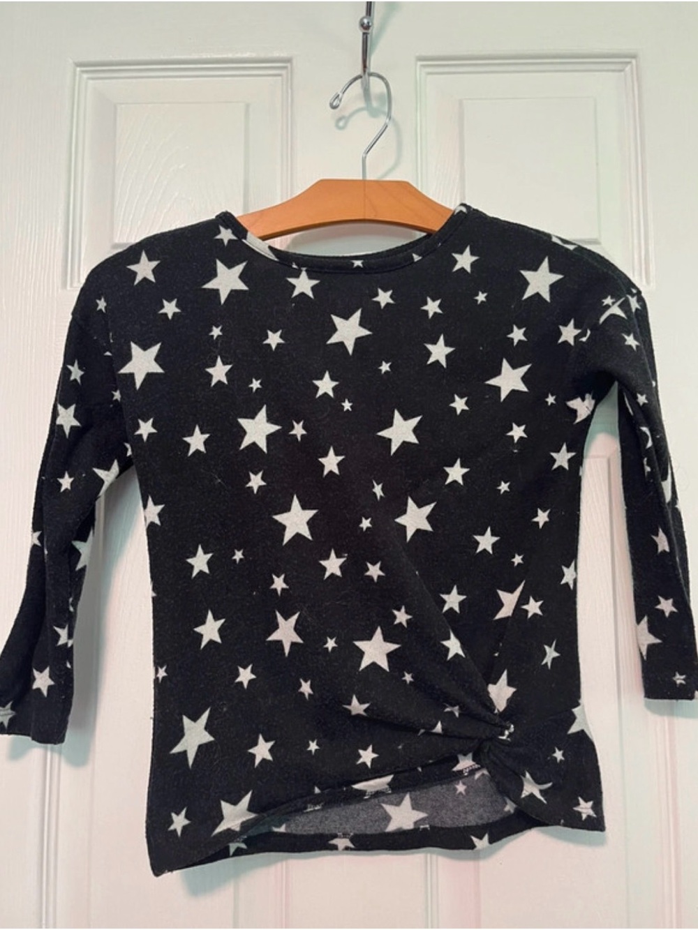 wonder nation Black Long Sleeve Star Print Top